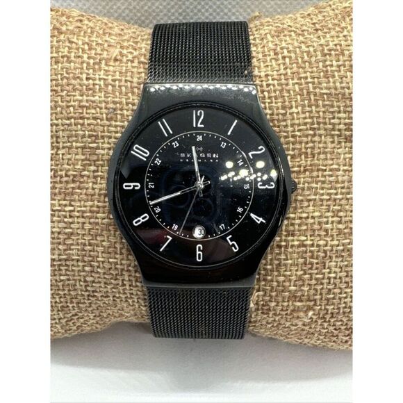 Skagen 233XLTMB Men\'s Black Titanium Mesh Analog Dial Quartz Wrist Watch AEA170 main image 10